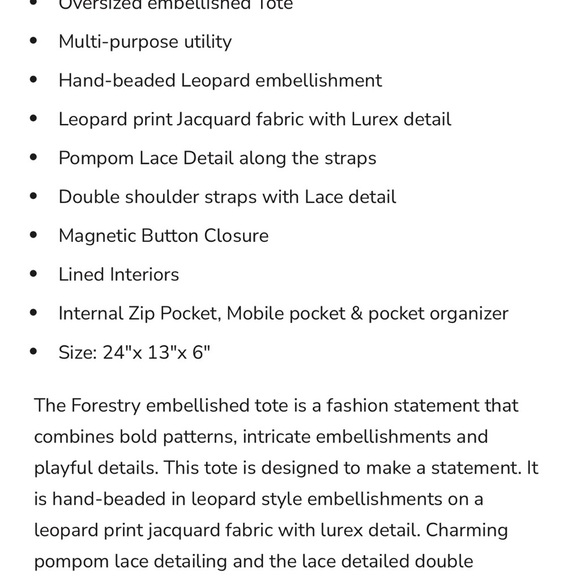 American & Beyond | Beaded Leopard 🐆 Tote Bag - Picture 12 of 12